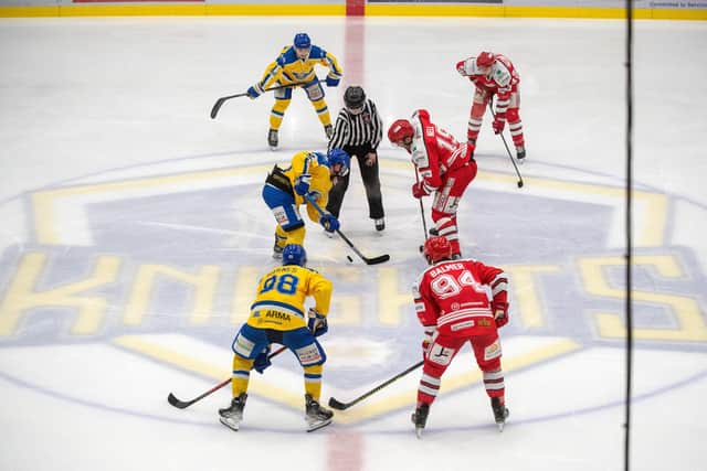 Leeds Knights and Swindon Wildcats face off at the start of the Autumn Cup Final, second leg at Elland Road.Picture: Bruce Rollinson