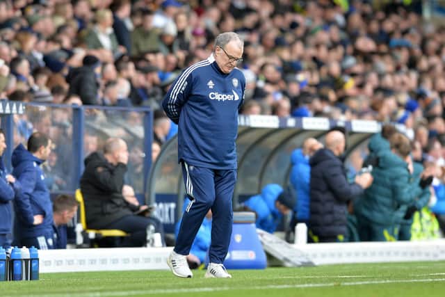 EMOTIONS RUNNING HIGH: Over Marcelo Bielsa, pictured on the Elland Road touchline during Sunday's 4-0 defeat at home to Tottenham. Picture by Bruce Rollinson.