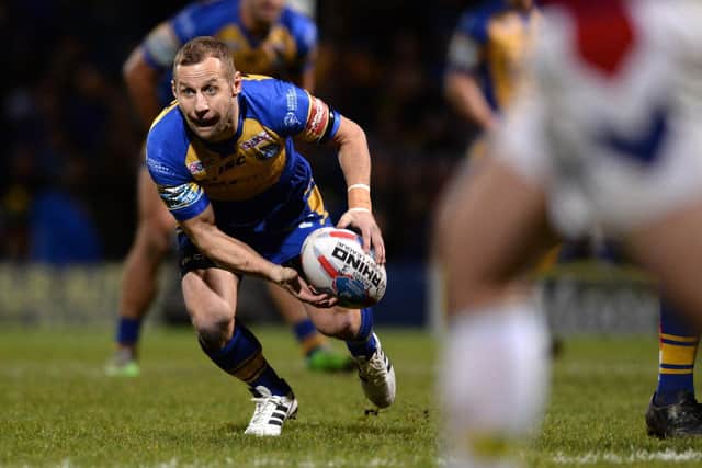 Rob Burrow in action for Leeds Rhinos versus Wakefield Trinity in March 2017 at Headingley.