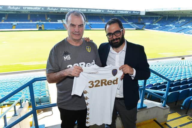 Director of football Victor Orta with Marcelo Bielsa in June 2018. Pic: Bruce Rollinson.