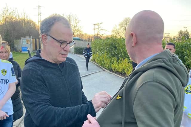 Former Leeds United coach Marcelo Bielsa meets the fans at Thorp Arch. Pic: Paul Young.