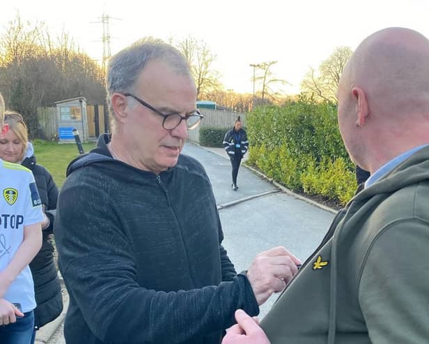 Former Leeds United coach Marcelo Bielsa meets the fans at Thorp Arch. Pic: Paul Young.