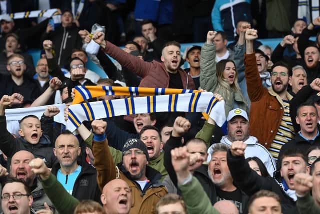 Leeds United fans get behind their team at Elland Road.  Picture: Bruce Rollinson.