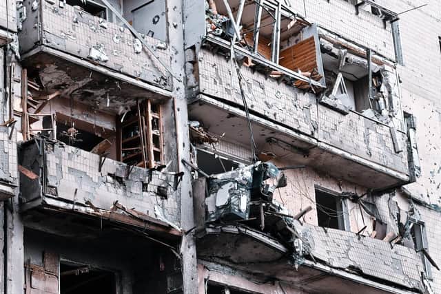 Damage to property in Kyiv, Ukraine, caused by an explosion during Russia's invasion of Ukraine (Photo: Maia Mikhaluk/PA Wire)