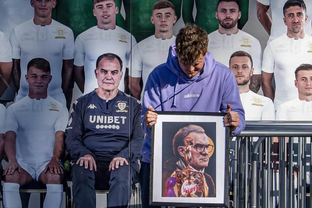 Distraught Leeds fans began to gather outside Elland Road within minutes of the announcement of Marcelo Bielsa's sacking.