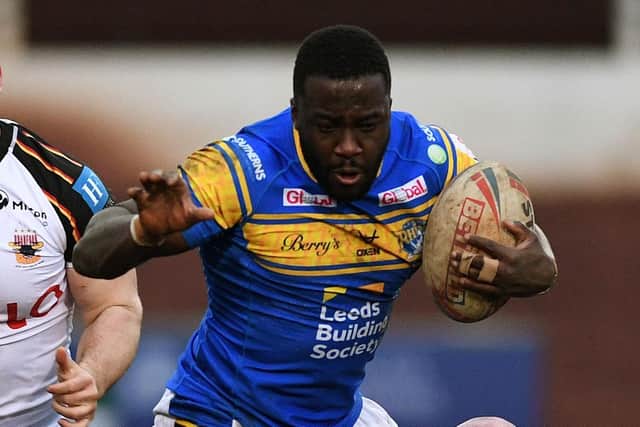 If fit, some fans feel Muizz Mustapha could give Leeds Rhinos the oomph off the bench they lacked against Catalans Dragons. Picture: Jonathan Gawthorpe.