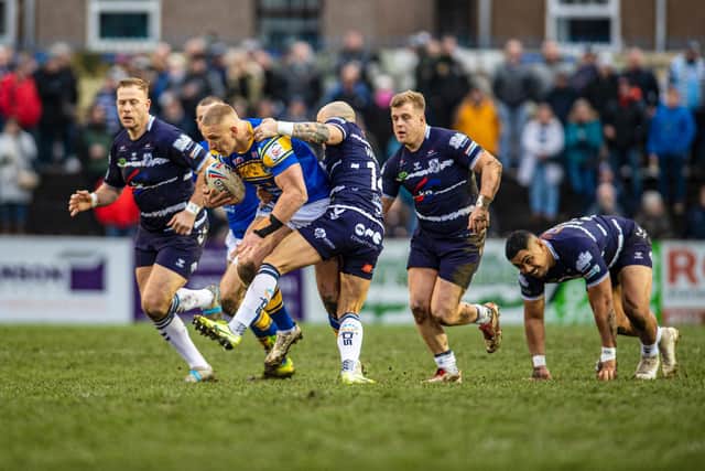 Mikolaj Oledzki in pre-season action against Featherstone. Picture by Tony Johnson.