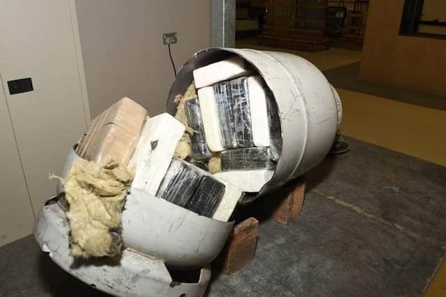 The gas cannister stuffed full of cocaine