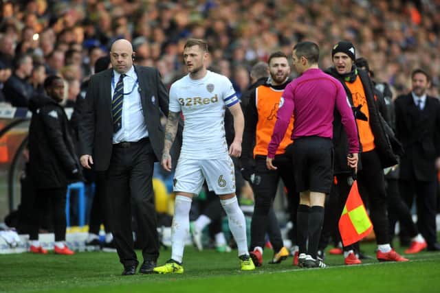 Leeds United captain Liam Cooper departs the field of play. Pic: Tony Johnson.