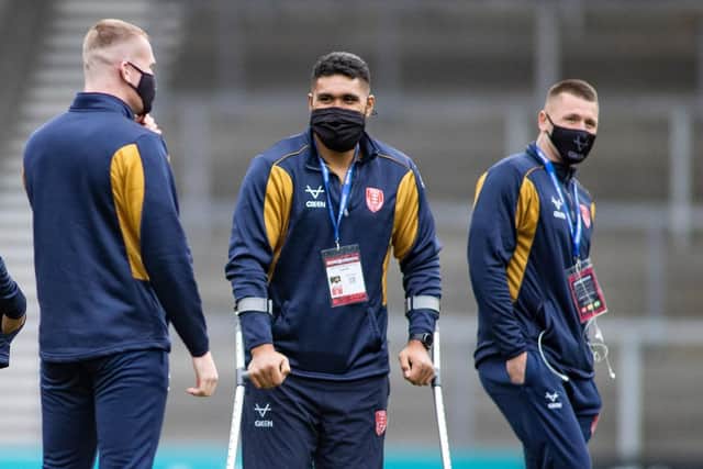 Mose Masoe suffered life-changing injuries in a pre-season match at Wakefield in 2020. Picture: Isabel Pearce/SWpix.com.
