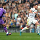 Jack Harrison, pictured in recent Premier League action against Spurs, had a “superb” game at the King Power last season and fans are hoping for a repeat performance this time around. Picture: Bruce Rollinson/JPIMedia.