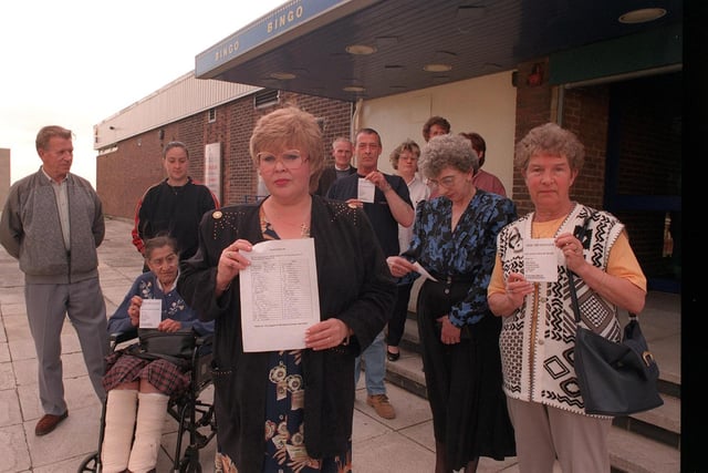 Seacroft Bingo Hall was on the brink of shutting down in August 1998.  The fight to keep it was open was led by Sandra Crowzier (pictured middle). PIC: Paula Solloway/UNP