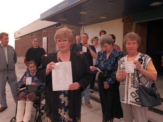 Seacroft Bingo Hall was on the brink of shutting down in August 1998.  The fight to keep it was open was led by Sandra Crowzier (pictured middle). PIC: Paula Solloway/UNP