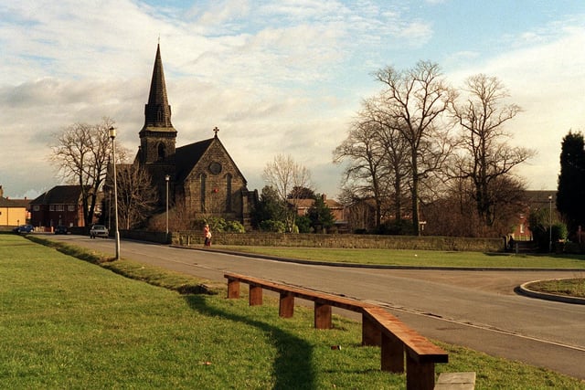 St James's Church, alongside Seacroft Village Green in March 1996.