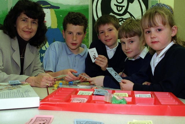 North Seacroft Playstation after-school club at Project Base on Kentmere Avenue in March 1998. Pictured, from left, are Beverley Hare (chair), Scott Howells, Ben Kavanagh, Ian McCarthy and Bethany McCarthy.