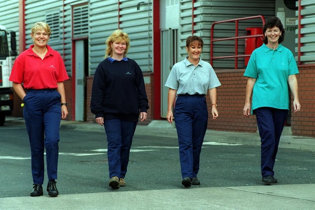 Do you remember Linda Dockray , Marie O'Hagan, Julie Gray and Lynn Archer pictured in August 1997? They all worked at Elida Faberge in Seacroft.