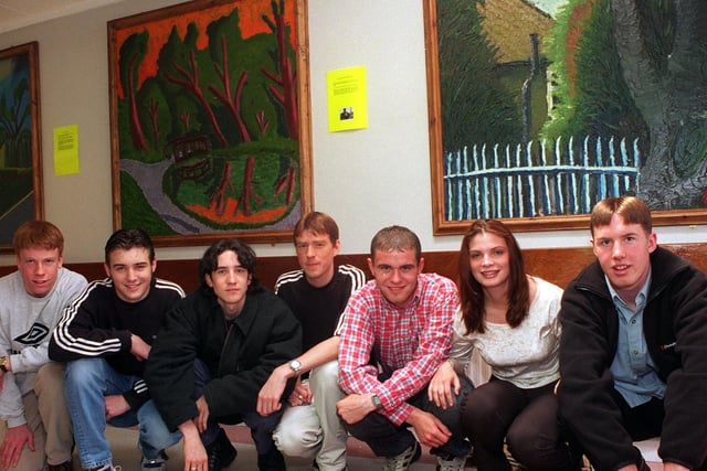 Temple Moor High School pupils by some of the pictures they painted at Seacroft Hospital in June 1997. Pictured, from left, is Matthew Denton, Martin Barker, Nick Dixon, Jonathan Richardson, Mark MIller, Anita Wardle, and Andrew Heffron.