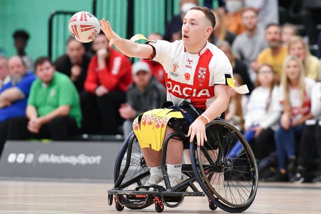 Leeds Rhinos Wheelchair’s England star Nathan Collins is targeting silverware in a much more competitive tournament and, hopefully, at the World Cup at the end of the year. Picture: Will Palmer/SWpix.com.