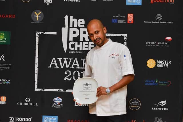 Bobby Geetha pictured with his Prochef award for Best Indian Speciality Chef in the Middle East