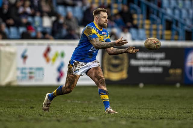 Aidan Sezer says his half-back partnership with Blake Austin, seen in pre-season action at Featherstone, will get better with more games under their belt. Picture by Tony Johnson.
