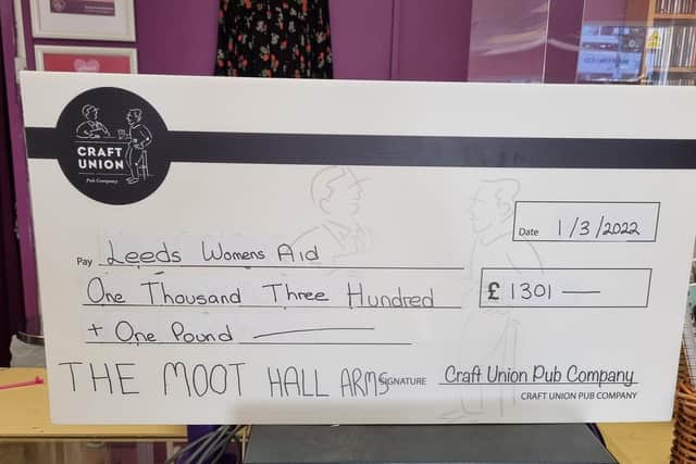 A total of £1,301 was raised for Leeds Women's Aid in the raffle