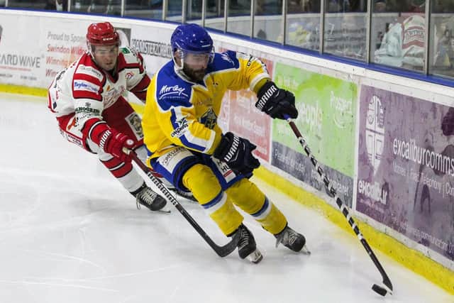 BACK IN THE GAME: Sam Zajac - right -returns to the Leeds Knights line-up to face Telford Tigers on Saturday.Picture courtesy of Kat Medcroft - Swindon Wildcats