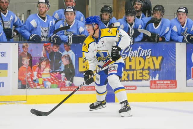 Ross Kennedy will miss this weekend for Leeds Knights after requiring stitches when he was struck in the face by a puck in the 8-5 win over Swindon Wildcats last Sunday.
Picture: Andy Bourke / Podium Prints