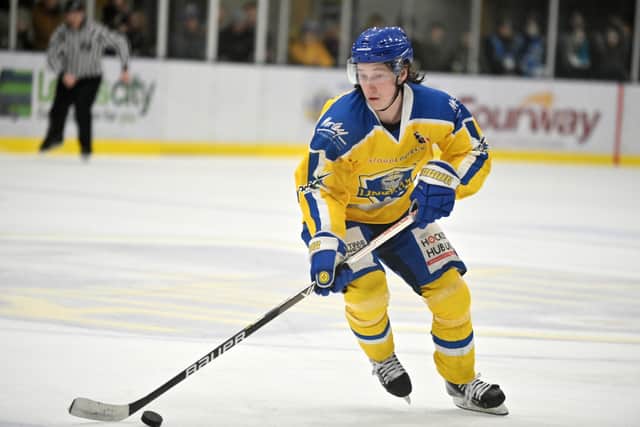 Harry Gulliver is unavailable for Leeds Knights this weekend as he is required by parent club Manchester Storm. Picture: Bruce Rollinson