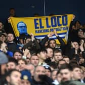 SUPPORT: For former Leeds United head coach Marcelo Bielsa in the away end at Leicester City. Photo by Michael Regan/Getty Images.