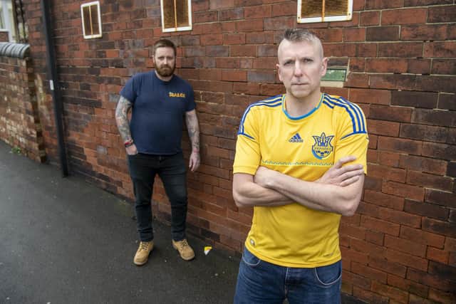 Rik Ansbergs, right, and drummer Sean Carrick of FridayNighLights who have launched a charity single festival in aid of people in Ukraine (Photo: Tony Johnson)