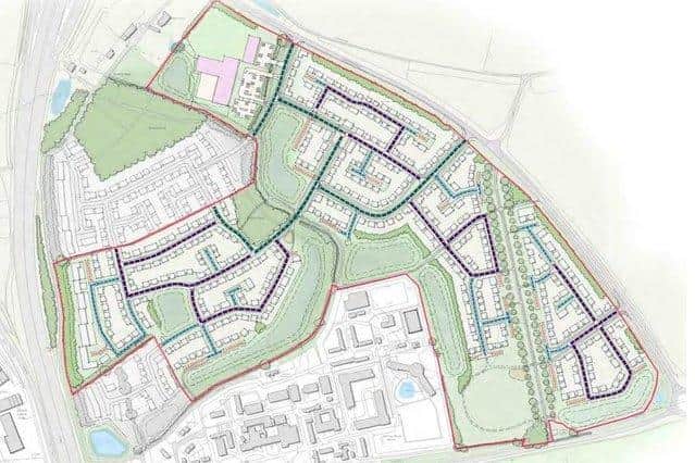 A map of the proposed development in Wetherby.