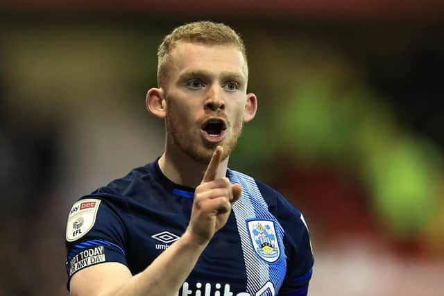 Huddersfield Town midfielder Lewis O'Brien. Pic: David Roger.