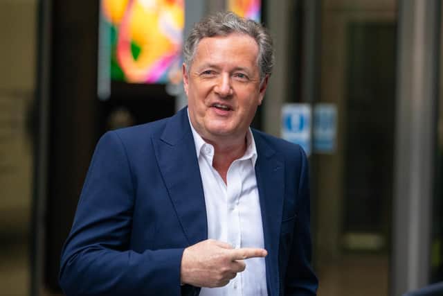Piers Morgan leaves BBC Broadcasting House, London, after appearing on the BBC One current affairs programme, Sunday Morning. Photo: PA