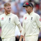 England's Ben Stokes (left) and Joe Root during day four of the Ashes Test match at Edgbaston, Birmingham. PRESS ASSOCIATION Photo. Picture date: Sunday August 4, 2019. See PA story CRICKET England. Photo credit should read: Nick Potts/PA Wire. RESTRICTIONS: Editorial use only. No commercial use without prior written consent of the ECB. Still image use only. No moving images to emulate broadcast. No removing or obscuring of sponsor logos.