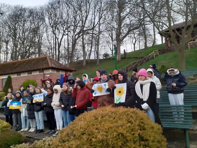 Young and old gathered in Peasholm Park