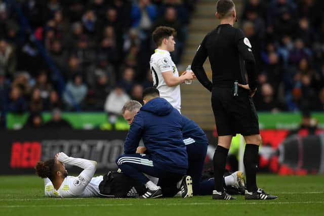 FREAK INJURY - Leeds United forward Tyler Roberts ruptured his hamstring tendon inside two minutes of coming on at Leicester City and is out for the season. Pic: Jonathan Gawthorpe