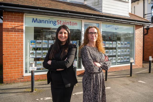 Leeds estate agent Manning Stainton is celebrating the achievements of its female staff members in recognition of International Women's Day. Pictured (left to right) Amardeep Lall, Head of Lettings, and Louise Lawrence, Manager of  Fine & Country. Photo: James Hardisty