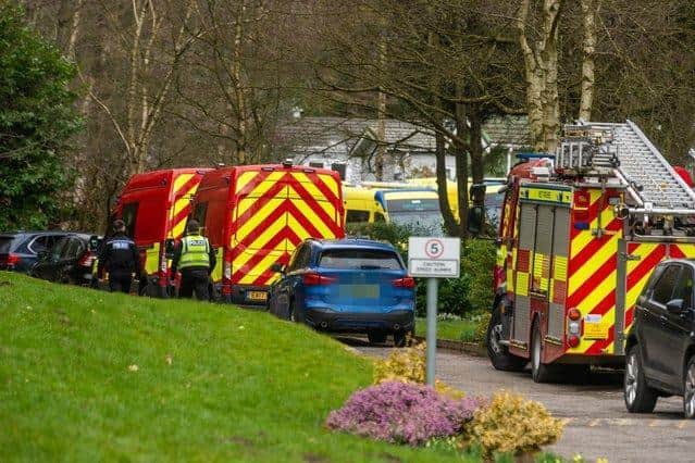 Emergency services at St Helena's Caravan Park in Bramley as police carried out a firearms operation. Picture: James Hardisty