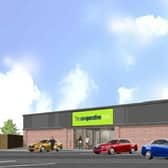 An artist's impression of how the new Co-op store in South Kirkby would have looked.