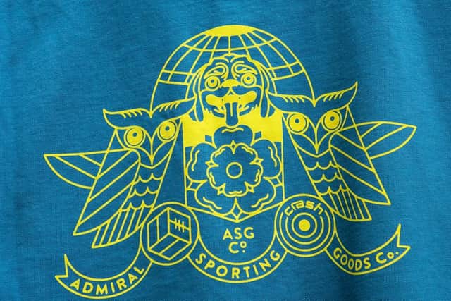 The Leeds Collection blue t-shirt, available for purchase at admiralsportinggoods.com. Pic: Admiral.