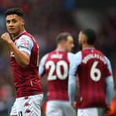 LOOKING UP: Aston Villa striker Ollie Watkins celebrates scoring the opening goal in last weekend's 4-0 victory at home to Southampton. Photo by Marc Atkins/Getty Images.