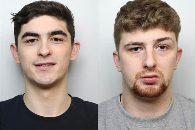 Thomas Lock (left) and his brother Joseph Lock were sentenced at Leeds Crown Court for attacking their uncle outside a Tesco store as part of a family dispute.