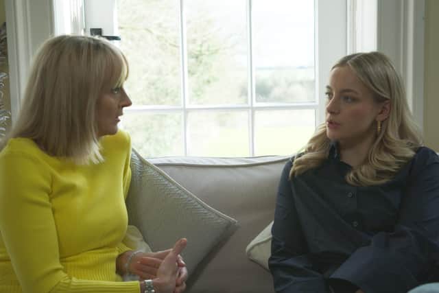 TV presenter Louise Minchin (Left) and her daughter Mia, who has said that she was in a "high state of alert all the time" during her stalking ordeal, while her teenage daughter Mia said that she was left "terrified" and "in floods of tears". Photo: ITV Tonight