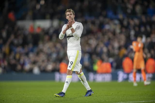 COMEBACK IMMINENT: Leeds United striker Patrick Bamford, above, will return from the bench against Aston Villa at Elland Road tonight following his recent injury troubles and fans can watch the game for free. Photo by Tony Johnson.