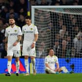 NIGHT TO FORGET: Leeds United’s players show their dismay during Thursday night’s 3-0 Premier League home defeat against Aston Villa at Elland Road Picture : Jonathan Gawthorpe