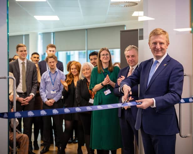 Tory party chairman Oliver Dowden officially opened the Conservatives' new HQ in Leeds on Thursday.