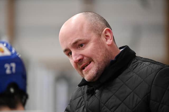 Leeds Knights' head coach Ryan Aldridge is in place until the end of the season at least and has had a positive impact on the team since arriving two months ago. Picture: Bruce Rollinson