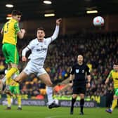 LATE CHECK: To be made on Norwich City's former Leeds United right back Sam Byram, left, ahead of Sunday's Premier League clash against the Whites at Elland Road. Photo by Stephen Pond/Getty Images.