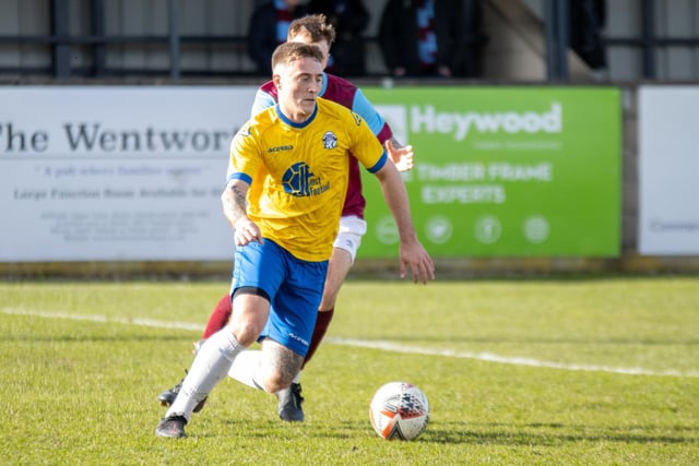 Seon Ripley on the ball for Hemsworth MW. Picture: Mark Parsons
