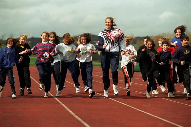 Great Britain 800m runner, Michelle Faharty visited Beckett Park athletics track to coach local youngsters.